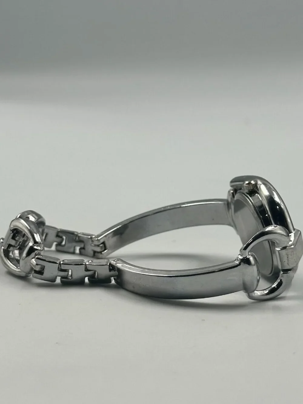 3/$30 YFan Watch Women Silver Tone Horsebit Style Dial New Battery 7.5 